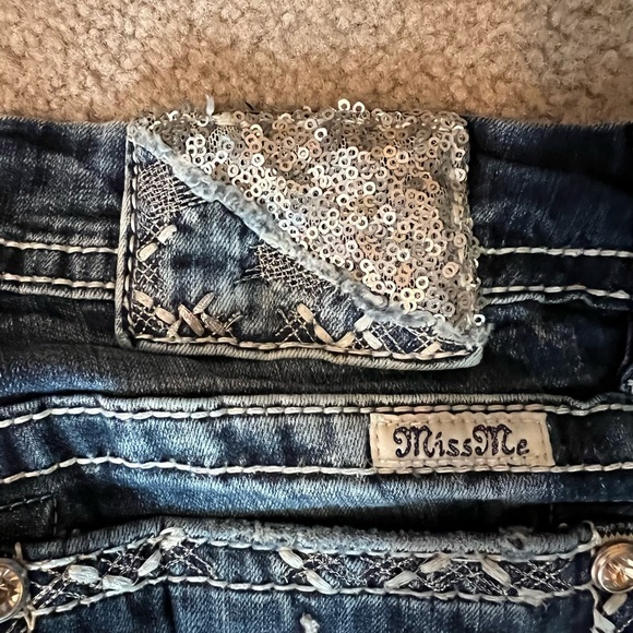 Miss Me Easy Crop - size 29 sequin bling pockets - Picture 4 of 8
